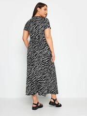 Yours Curve Black Wrap Maxi Dress - Image 3 of 4