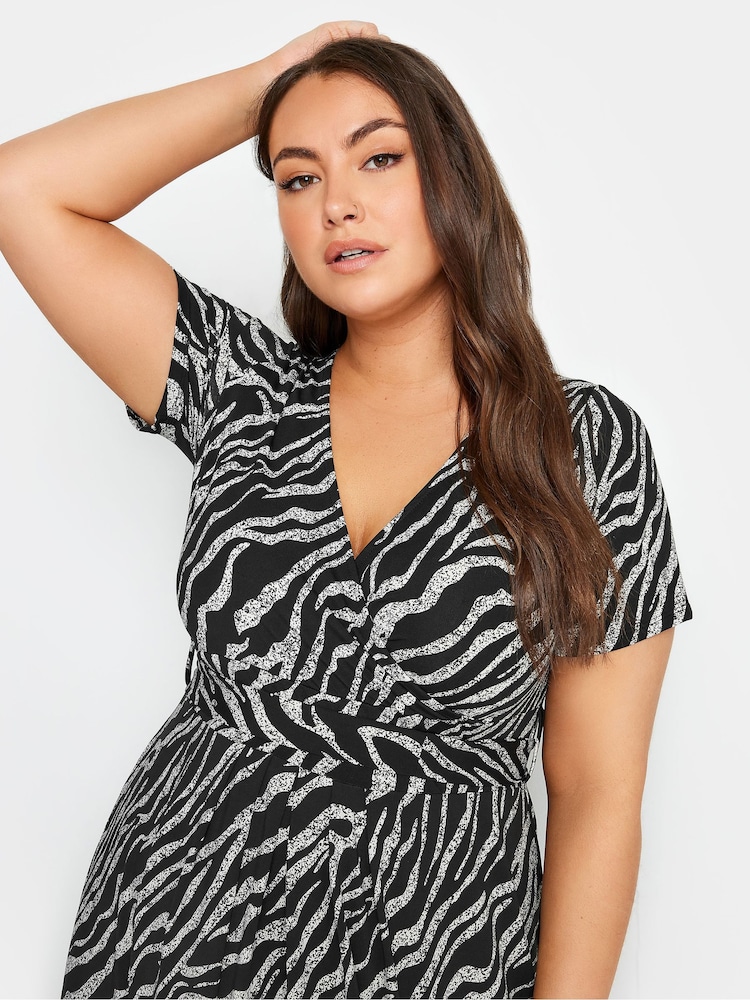Yours Curve Black Wrap Maxi Dress - Image 4 of 4 Yours Curve Black Wrap Maxi Dress - Image 4 of 4