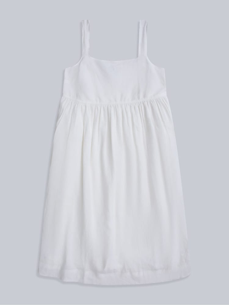Animal White Womens Linen Midi Dress - Image 1 of 4