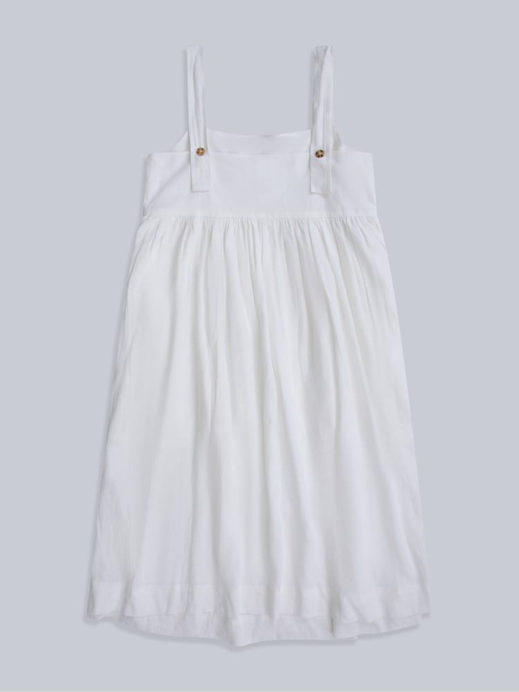 Animal White Womens Linen Midi Dress - Image 2 of 4