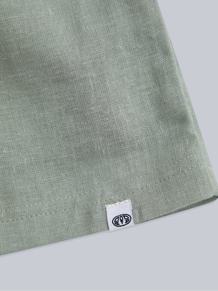 Animal Green Womens Linen Wrap Playsuit - Image 5 of 5