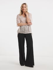 JD Williams Brown Linen Look Tie Side Top - Image 4 of 4