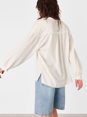 Whistles White Stripe Long Sleeve Blouse - Image 3 of 5