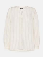 Whistles White Stripe Long Sleeve Blouse - Image 5 of 5
