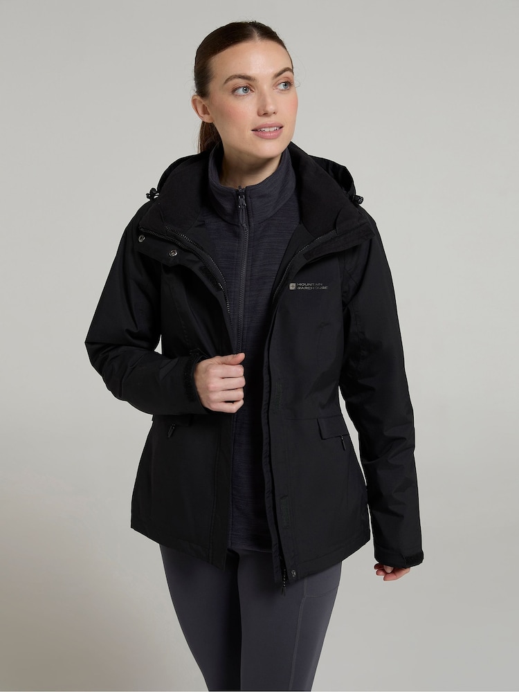 Mountain Warehouse Black Womens Thunderstorm II 3-in-1 Waterproof Jacket - Image 1 of 4