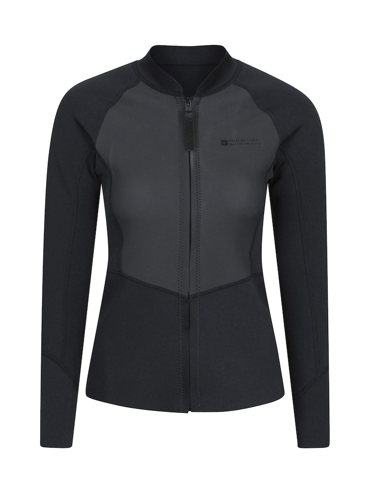 Mountain Warehouse Black Lamorna Long Sleeved Wetsuit Rash Vest - Image 1 of 6