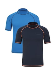 Mountain Warehouse Blue Mens Rash Vests 2 Pack - Image 1 of 6