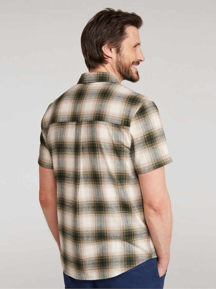 Mountain Warehouse Green Mens Trace Flannel Short Sleeve Shirt - Image 2 of 9