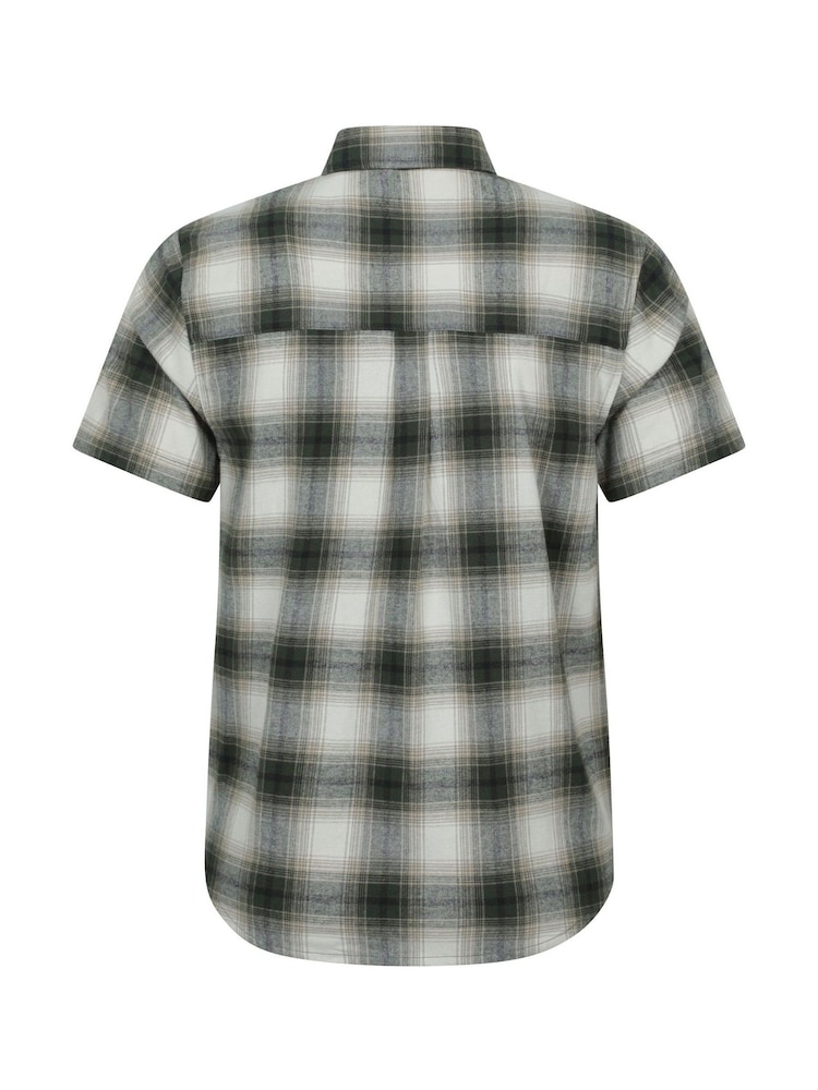 Buy Mountain Warehouse Green Mens Trace Flannel Short Sleeve Shirt