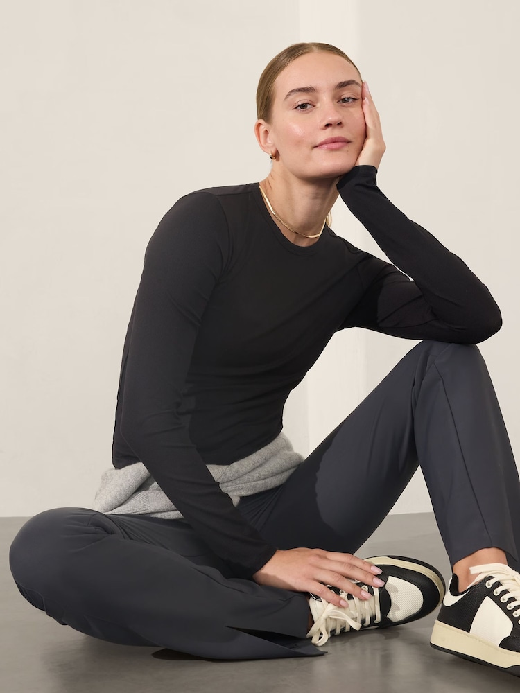 Athleta Signature Rib Κοντομάνικο μπλουζάκι Στρογγυλή λαιμόκοψη - Εικόνα 1 από 1