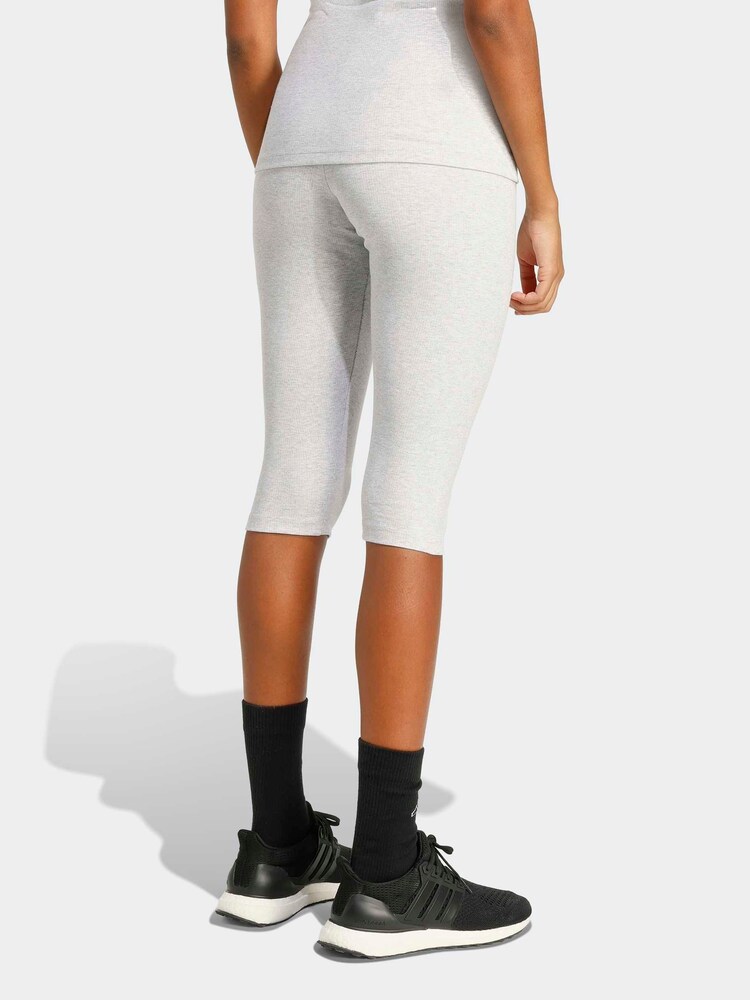 adidas Grey Seasonal Essentials Rib Capri Leggings - Image 2 of 6