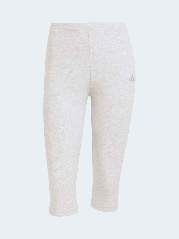 adidas Grey Seasonal Essentials Rib Capri Leggings - Image 6 of 6 adidas Grey Seasonal Essentials Rib Capri Leggings - Image 6 of 6
