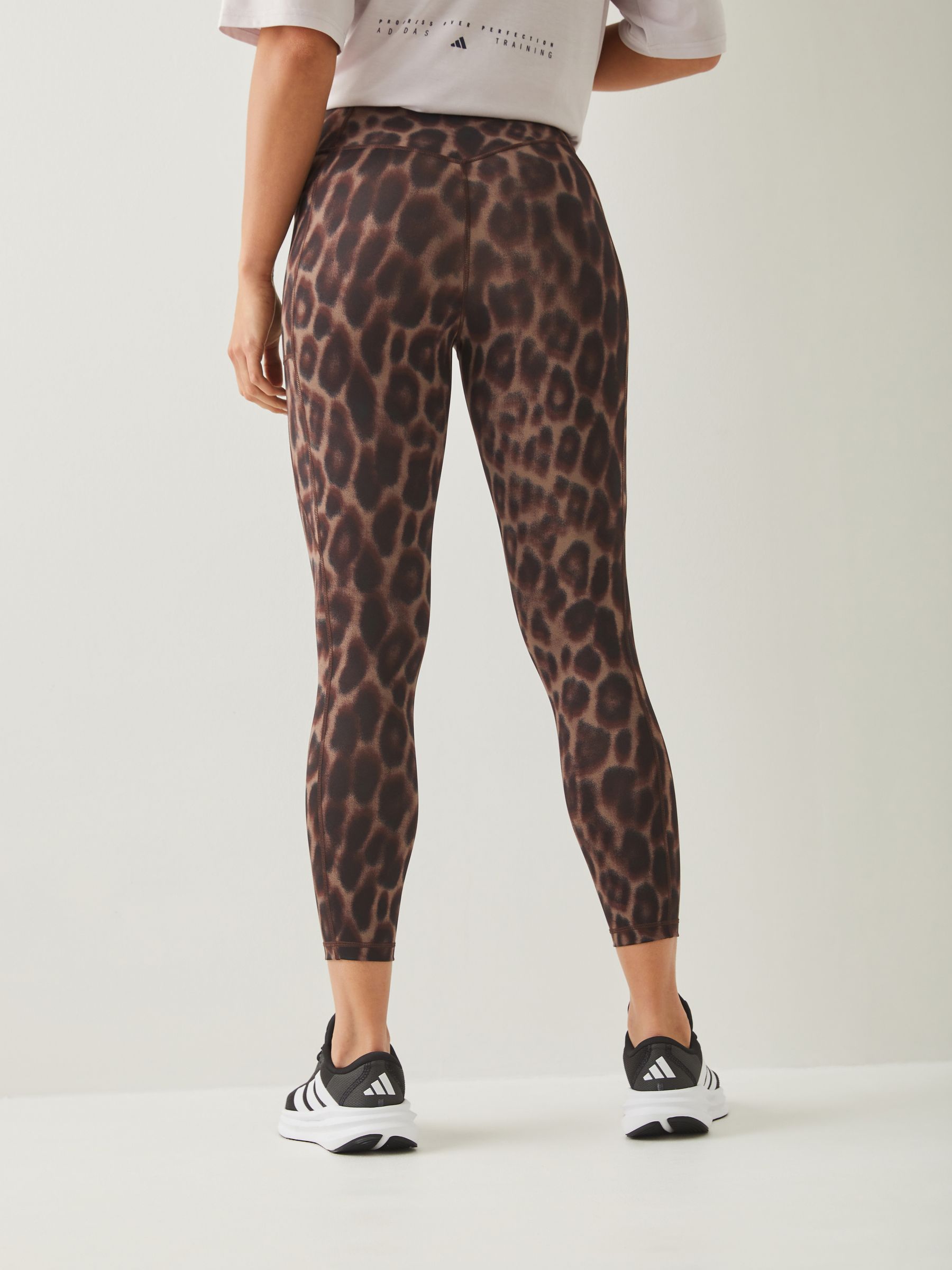 Buy adidas Brown Optime Essentials Workout Leopard 7/8 Leggings