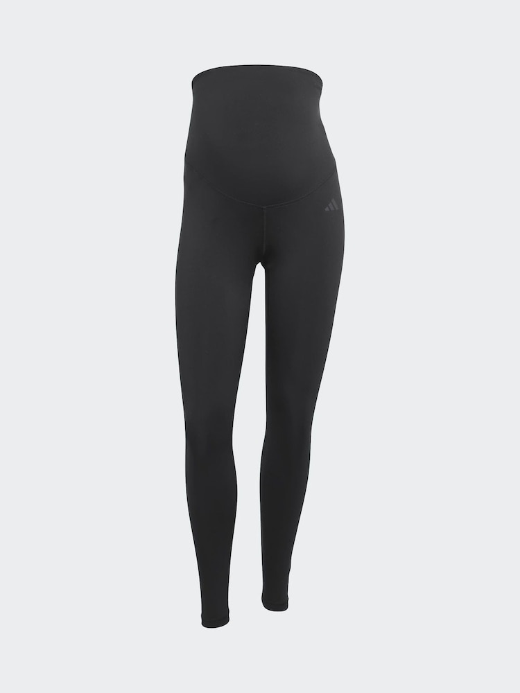 adidas Black Optime Essentials Workout Full Length Leggings Maternity - Image 7 of 7
