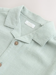 Light Green Short Sleeve Revere Collar Shirt & Shorts Set (3mths-10yrs) - Image 4 of 5