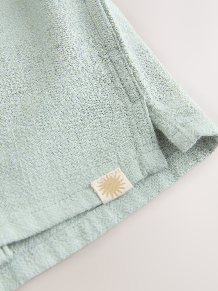 Light Green Short Sleeve Revere Collar Shirt & Shorts Set (3mths-10yrs) - Image 5 of 5