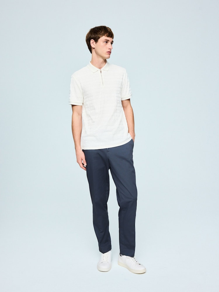 Blue Regular Tapered Fit N. Premium Smart Chino Trousers with Side Adjuster - Image 2 of 5 Blue Regular Tapered Fit N. Premium Smart Chino Trousers with Side Adjuster - Image 2 of 5