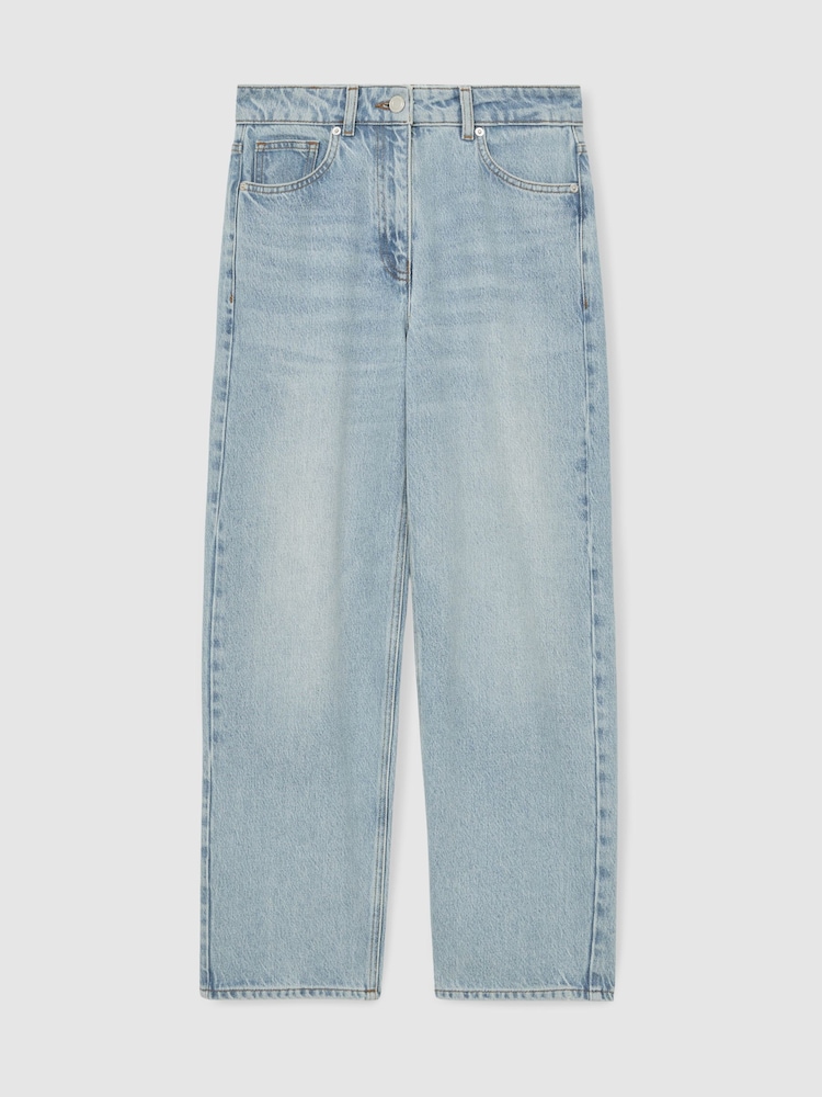 Reiss Pale Blue Selin Mid Rise Straight Leg Jeans - Image 2 of 8