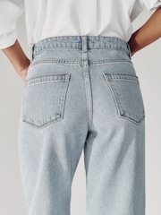 Reiss Pale Blue Selin Mid Rise Straight Leg Jeans - Image 3 of 8
