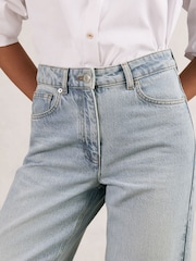 Reiss Pale Blue Selin Mid Rise Straight Leg Jeans - Image 6 of 8