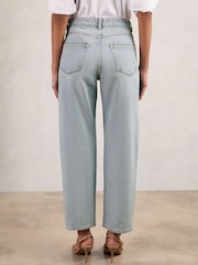 Reiss Pale Blue Selin Mid Rise Straight Leg Jeans - Image 7 of 8