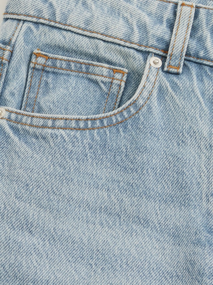 Reiss Pale Blue Selin Mid Rise Straight Leg Jeans - Image 8 of 8