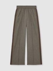 Reiss Neutral Check Tarley Side-Stripe Wide-Leg Check Trousers - Image 2 of 6
