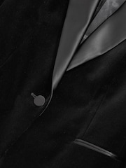 Reiss Black Myrtle Velvet Single Breasted Suit Blazer - Image 6 of 6