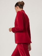 Reiss Red Elia Velvet Single-Breasted Suit Blazer - Image 3 of 9