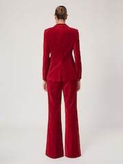Reiss Red Elia Velvet Single-Breasted Suit Blazer - Image 5 of 9