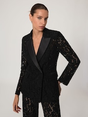 Reiss Black Della Suit Jacket - Image 3 of 8