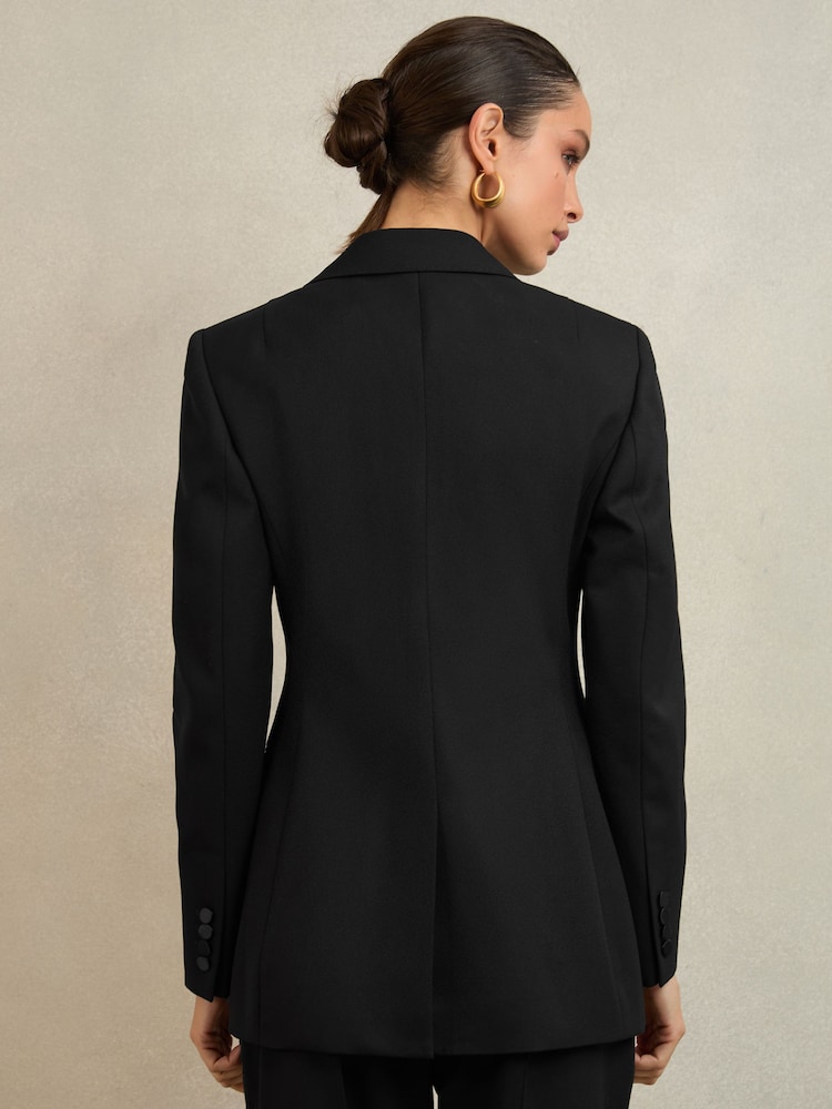 Reiss Black Della Atelier Single-Breasted Tuxedo Blazer - Image 5 of 5 Reiss Black Della Atelier Single-Breasted Tuxedo Blazer - Image 5 of 5