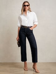Reiss Dark Blue Selin Petite Mid Rise Straight Leg Jeans - Image 1 of 9