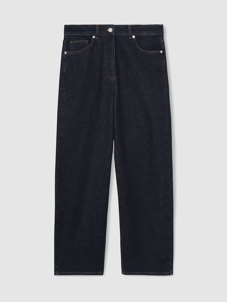 Reiss Dark Blue Selin Petite Mid Rise Straight Leg Jeans - Image 2 of 9