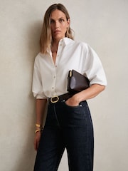 Reiss Dark Blue Selin Petite Mid Rise Straight Leg Jeans - Image 6 of 9