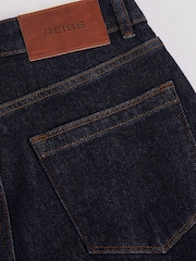 Reiss Dark Blue Selin Petite Mid Rise Straight Leg Jeans - Image 8 of 9