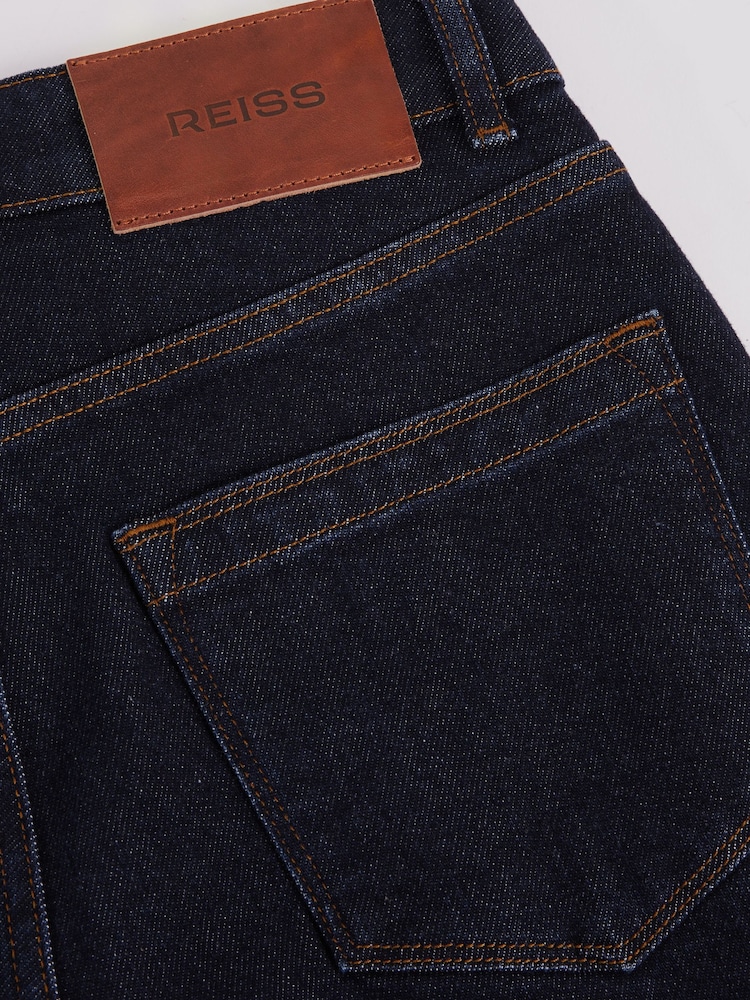 Reiss Dark Blue Selin Mid Rise Straight Leg Jeans - Image 8 of 8