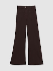 Reiss Burgundy Sakura Patch Pocket Flared Jeans - Image 2 of 6