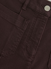 Reiss Burgundy Sakura Patch Pocket Flared Jeans - Image 6 of 6