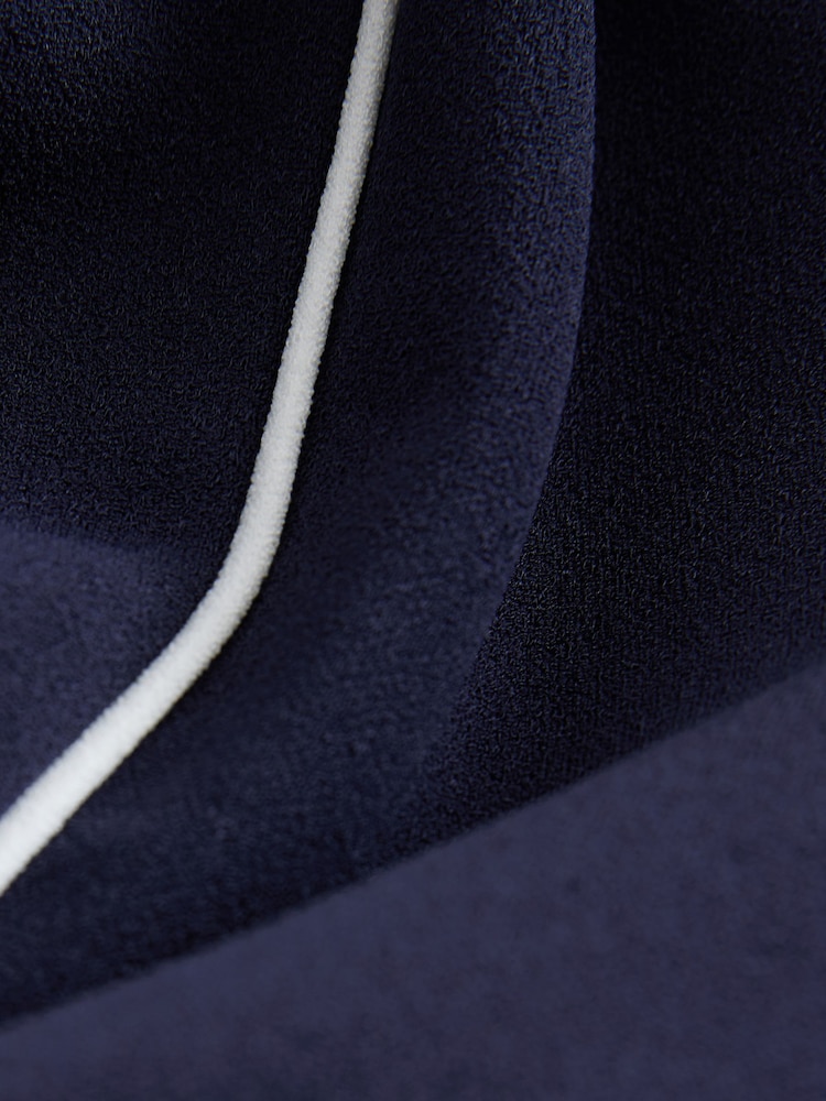 Navy Tipped Wide Leg Trousers - Image 8 of 8