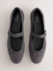 Grey Cord Forever Comfort Round Toe Buckle Detail Mary Jane Shoes - Image 8 of 10