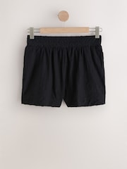 Black Shirred Jersey Shorts - Image 6 of 8
