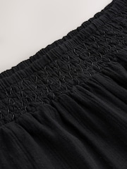 Black Shirred Jersey Shorts - Image 7 of 8