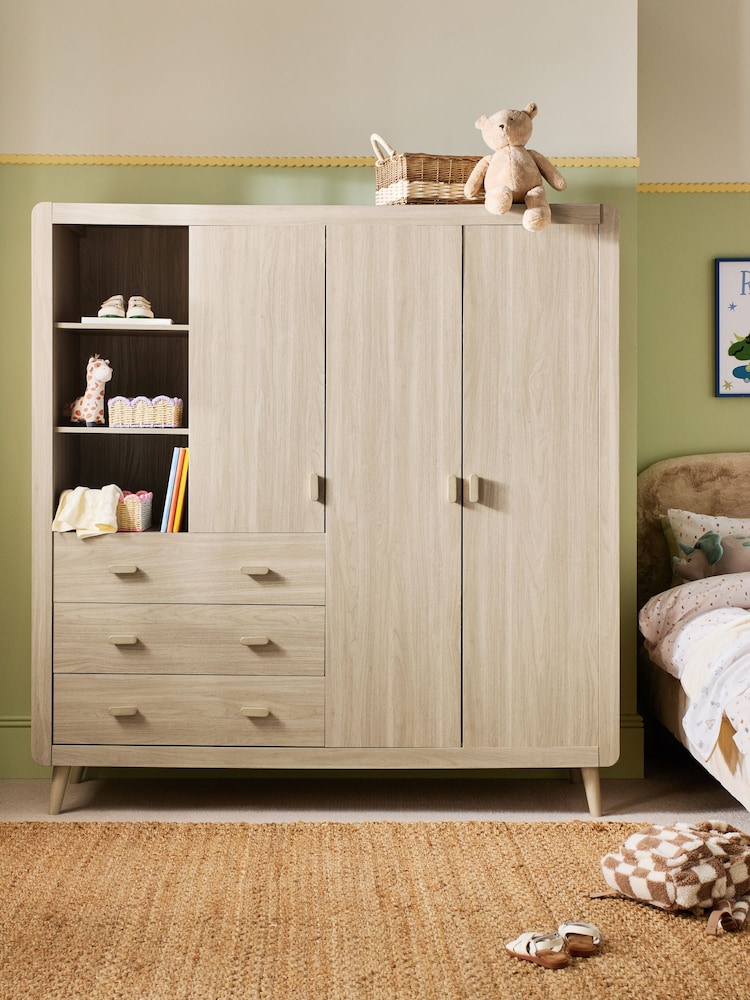 Oak Effect Kids Alix Triple, 3 drawers Wardrobe - Image 1 of 4