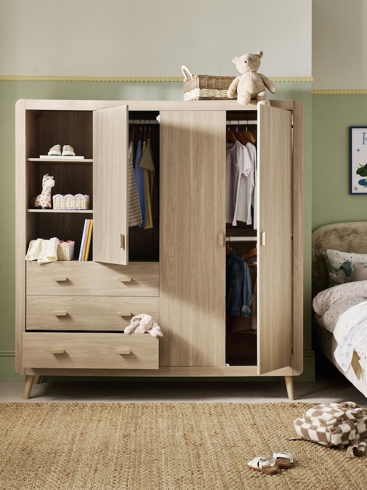 Oak Effect Kids Alix Triple, 3 drawers Wardrobe - Image 2 of 4