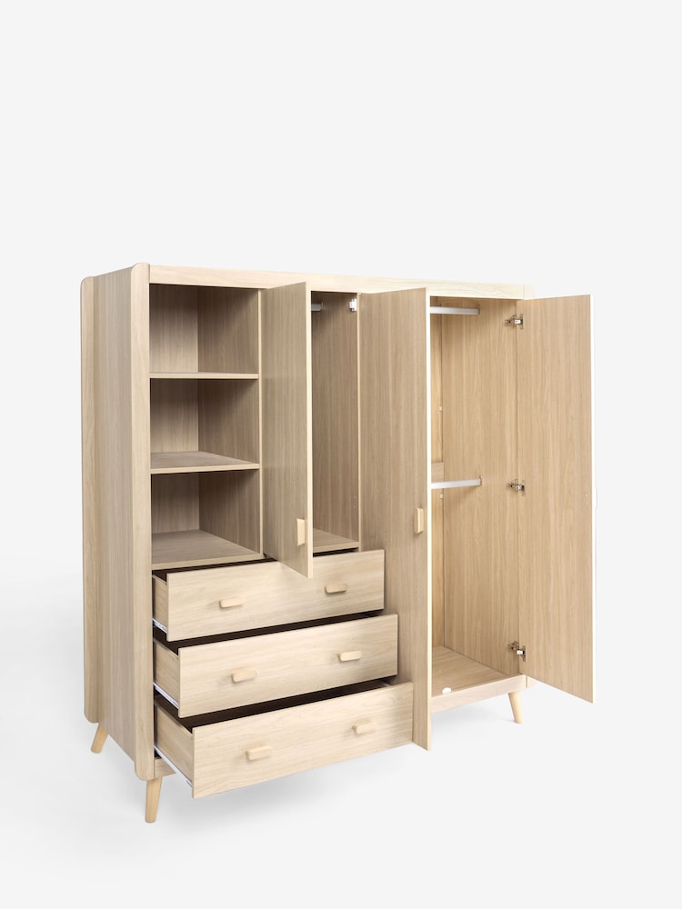 Oak Effect Kids Alix Triple, 3 drawers Wardrobe - Image 8 of 8 Oak Effect Kids Alix Triple, 3 drawers Wardrobe - Image 8 of 8