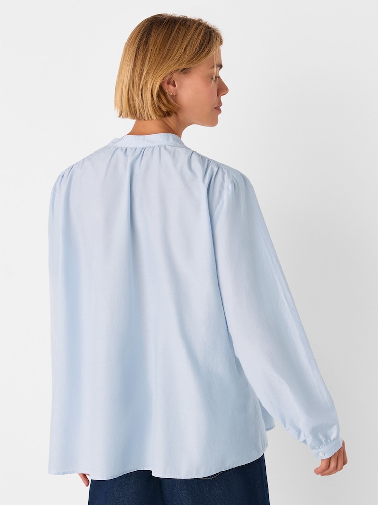 Whistles Blue Silk Cotton Trapeze Shirt - Image 1 of 5