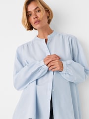 Whistles Blue Silk Cotton Trapeze Shirt - Image 2 of 5