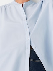 Whistles Blue Silk Cotton Trapeze Shirt - Image 3 of 5