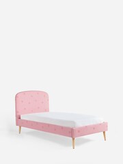 Tufted Heart Pink Kids Matson Upholstered Single Bed - Image 1 of 4